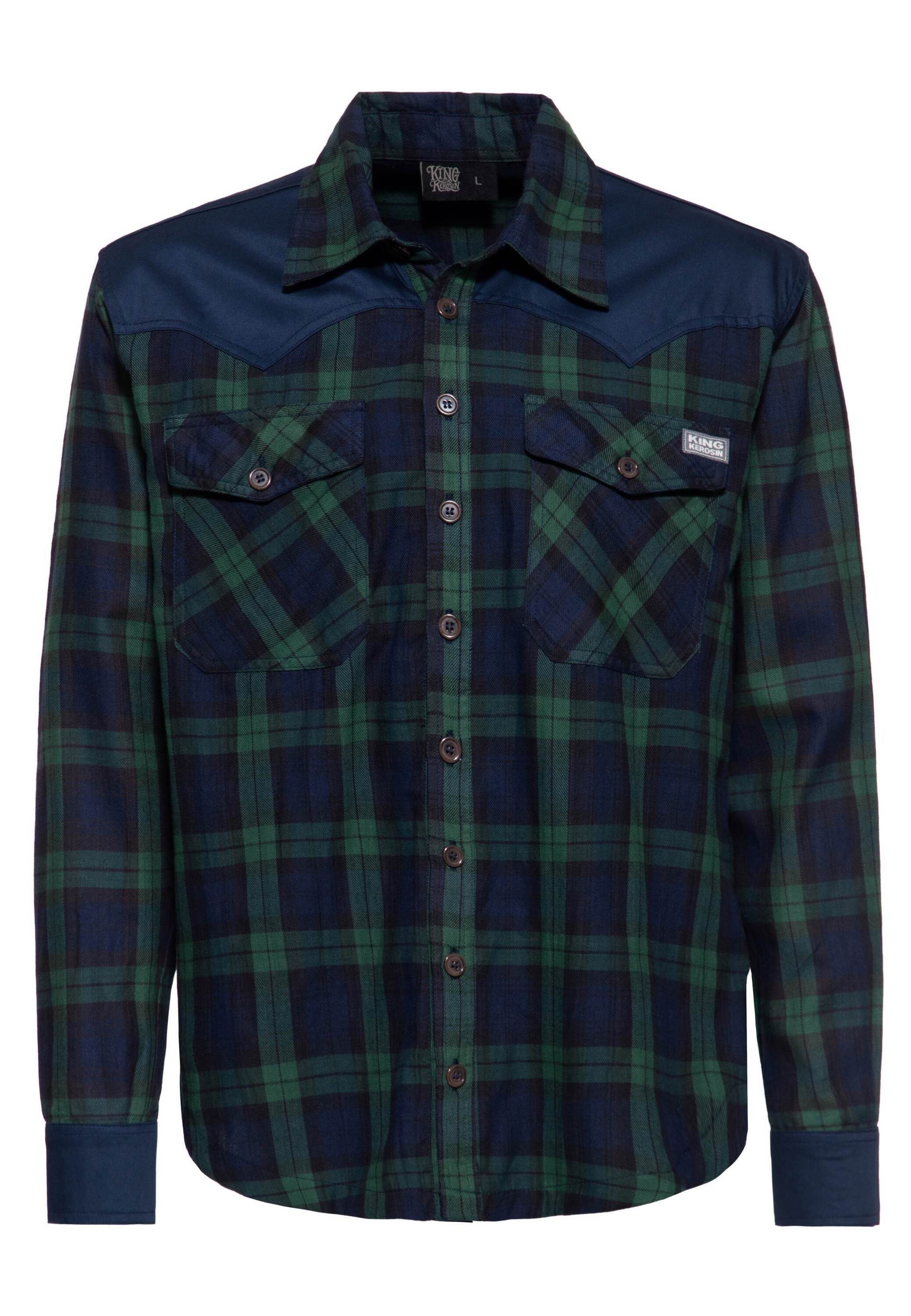 KingKerosin Langarmhemd in Flanell günstig online kaufen