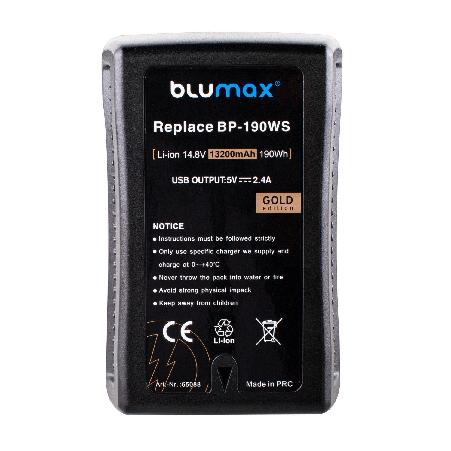Akku mAh Sony für (14,4V) 13200 passend Kamera-Akku BP-190WS Blumax