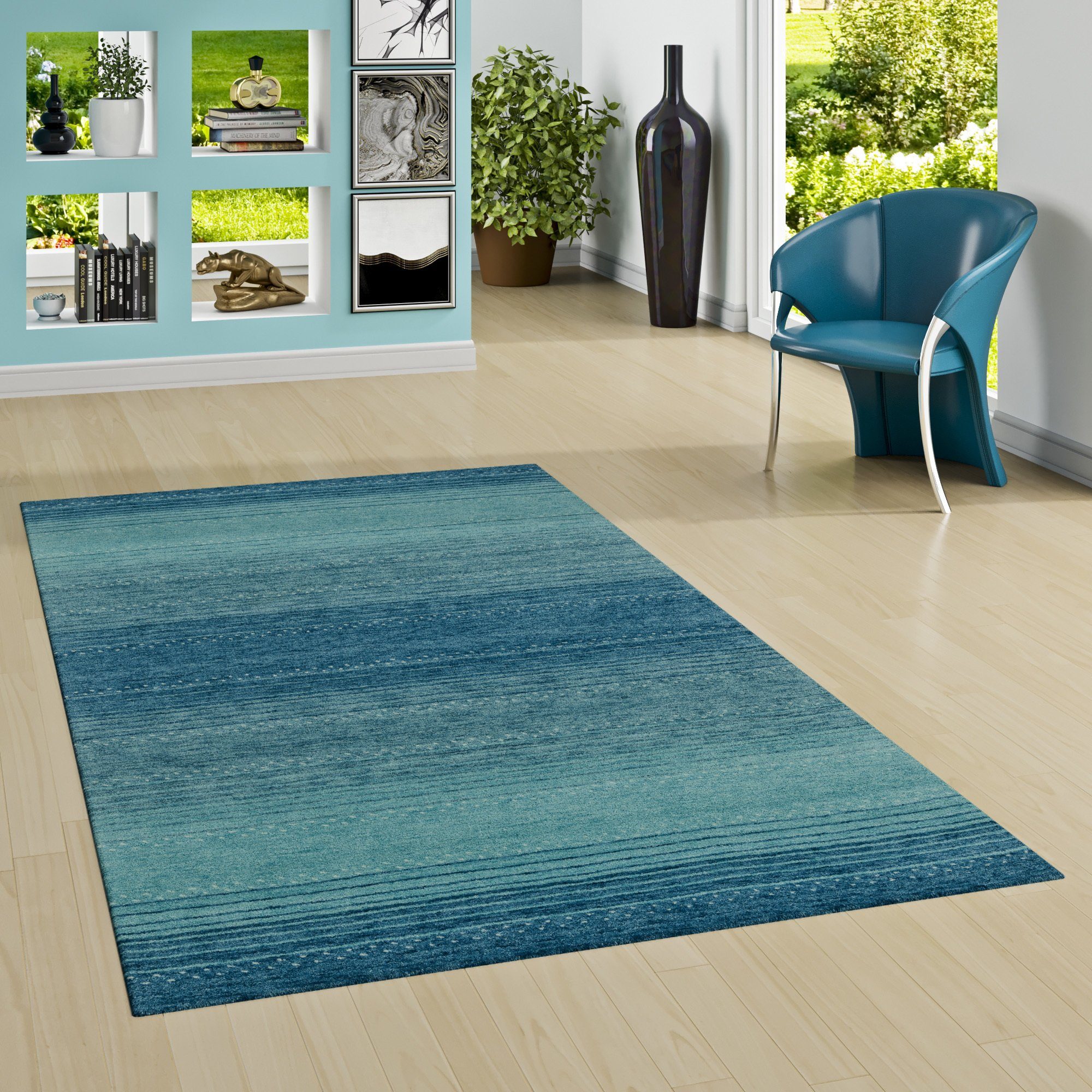 THEKO Wollteppich Natur Teppich Indo Gabbeh Indira Verlauf, Rechteckig, Höhe: 20 mm