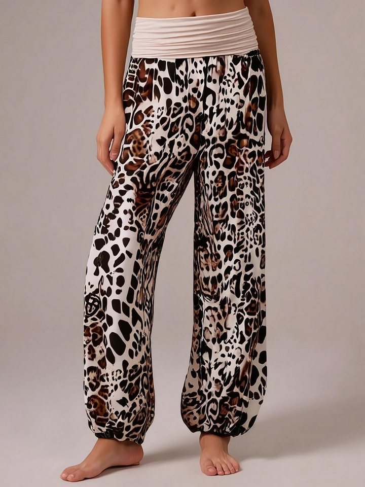 malito more than fashion Haremshose Pumphose Leo Print 1484 dünne leichte Freizeithose im Leo Print