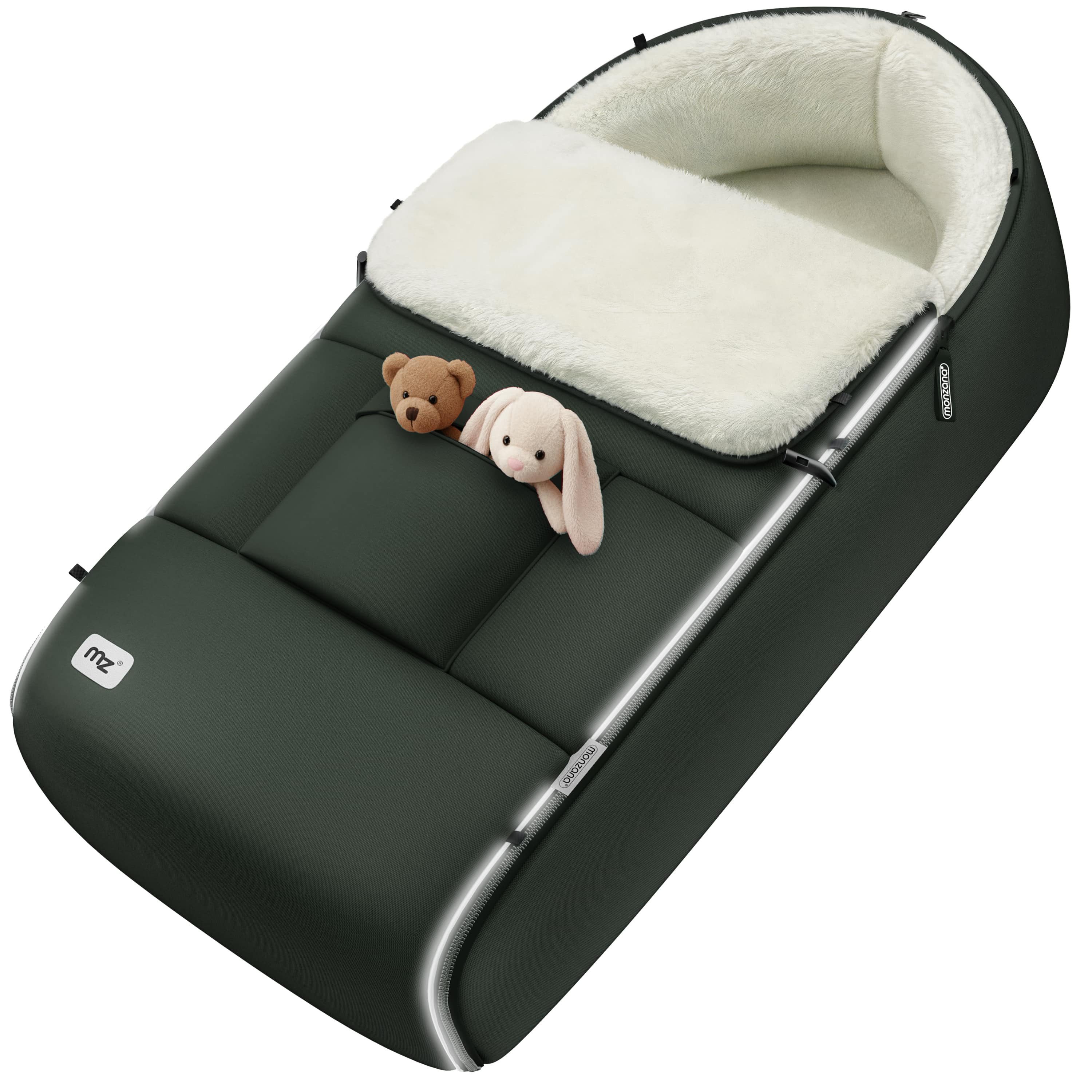 monzana Fußsack, Kinderwagen Buggy Winterfußsack - Winter, Wasserabweisend, Grün