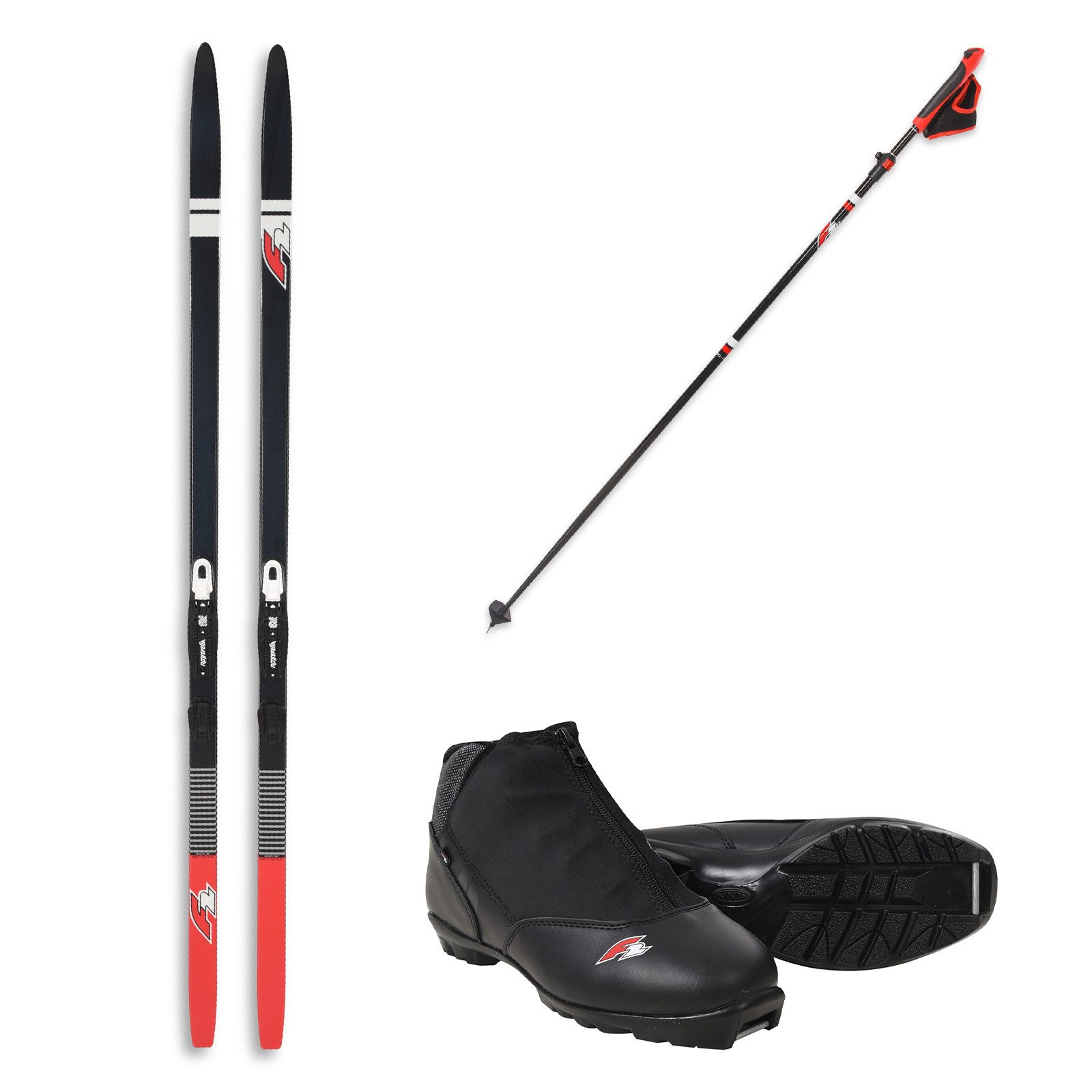 F2 Ski F2 Set Langlaufski Ride CC 185cm+Schuhe Ride CC Gr. 44 +Skistock 120-1