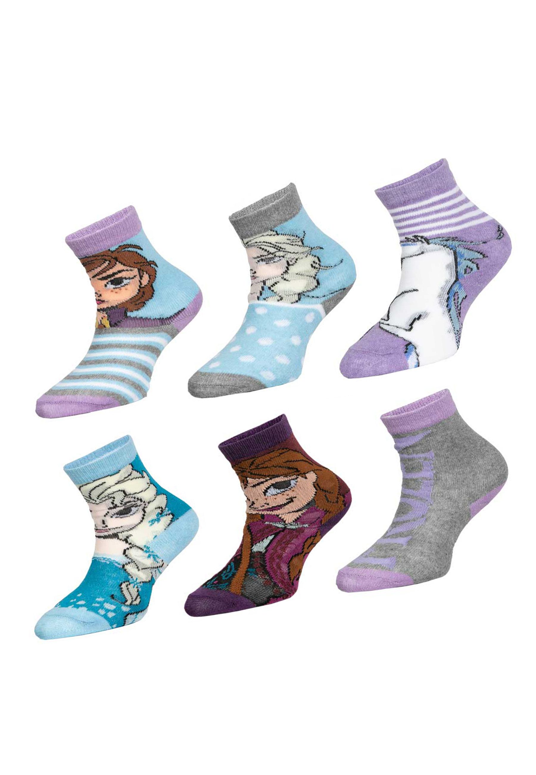 Disney Frozen Socken Frozen Mädchen Socken 6er Pack Fanartikel (6-Paar)