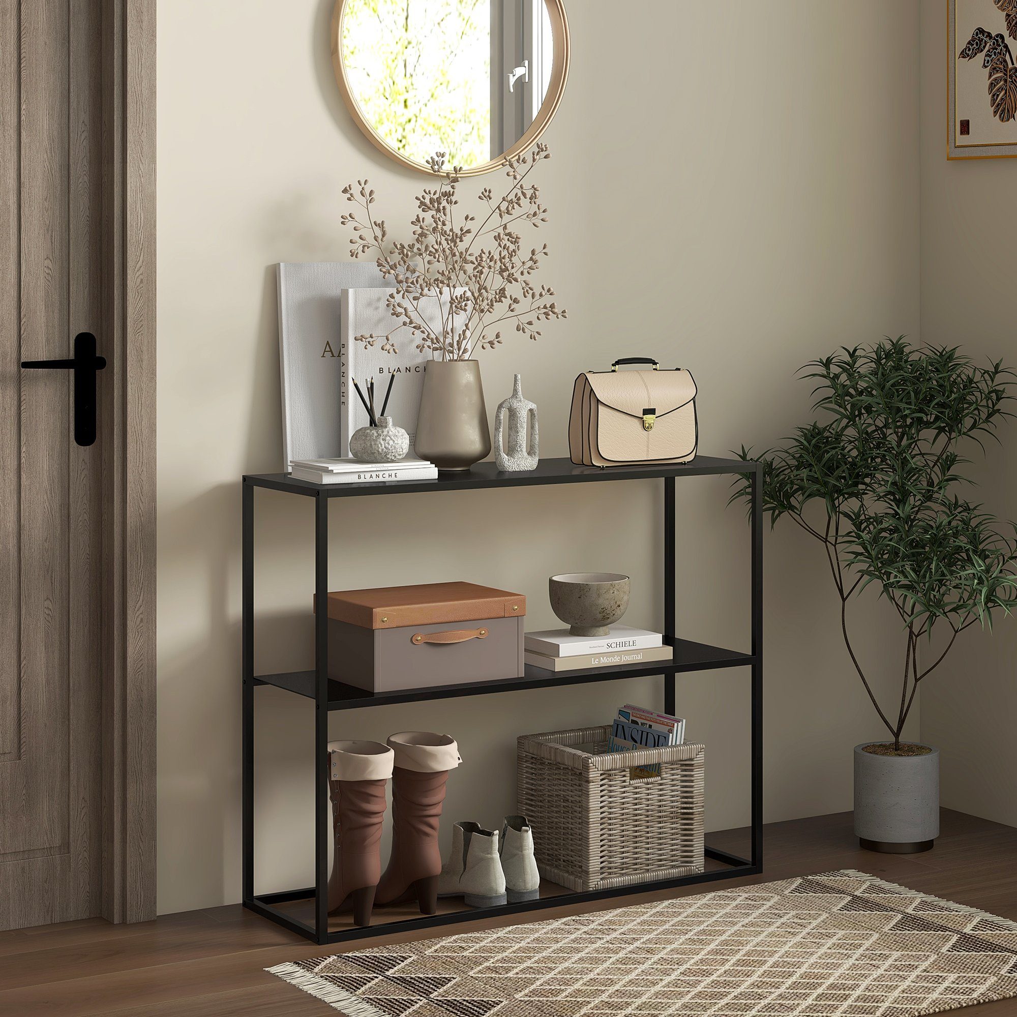 HOMCOM Konsolentisch mit 2 Ebenen, Dekotisch, Sofatisch mit Kippschutz (Bei günstig online kaufen