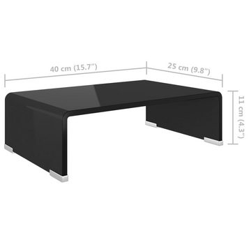 vidaXL TV-Schrank TV-Tisch/Bildschirmerhöhung Glas Schwarz 40x25x11 cm (1-St)