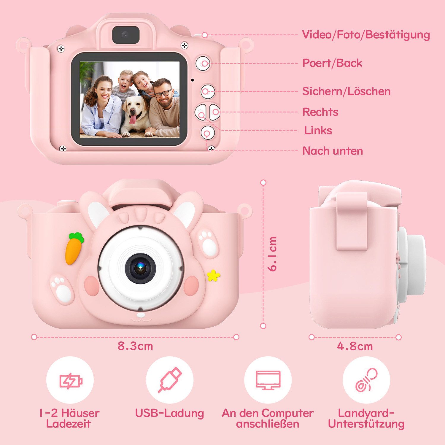 MOPUEA Digitalkamera Spielzeug-Kamera Anti-Drop Selfie Digital Video Kamera günstig online kaufen