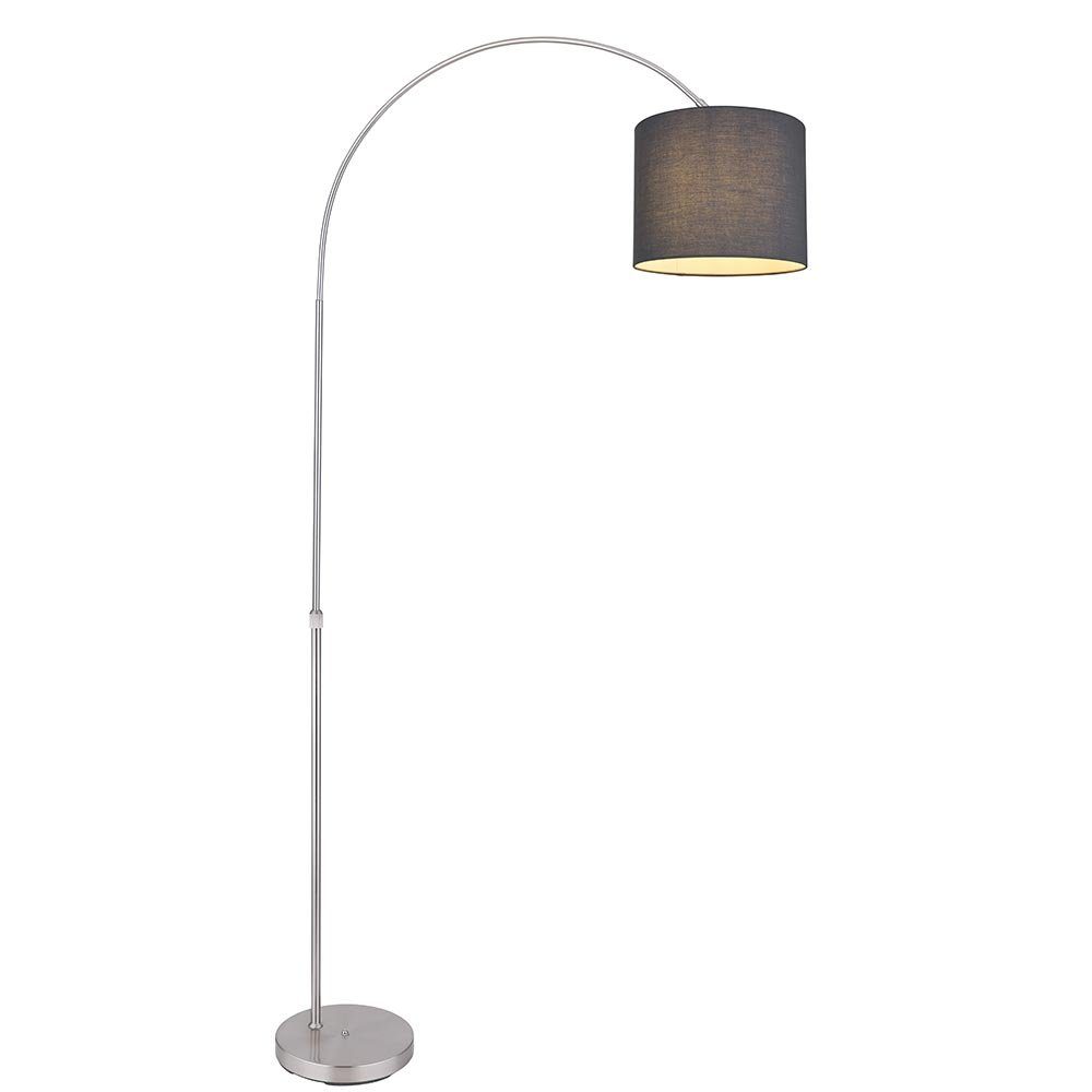 etc-shop LED Stehlampe, Leuchtmittel inklusive, Warmweiß, Farbwechsel, Bogenstehlampe Stoffschirm Stehlampe gebogen