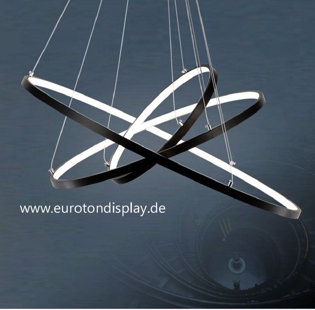 Euroton schwarz LED 3000 k mit 7000 LED Hängelampe LED 2130 integriert, einstellbar - Pendelleuchte Pendelleuchte kalt k fest Fernbedienung, stufenlos LED warm, -