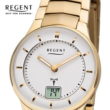 Regent Funkuhr Regent Damen Uhr FR-263 Metall Funkwerk, (Funkuhr), Damen Funkuhr rund, klein (ca. 30mm), Metallarmband