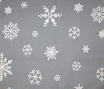 Friedola Tischläufer Schneeflocken 40x160cm anthrazit, Fein strukturierte, rutschhemmende Oberfläche