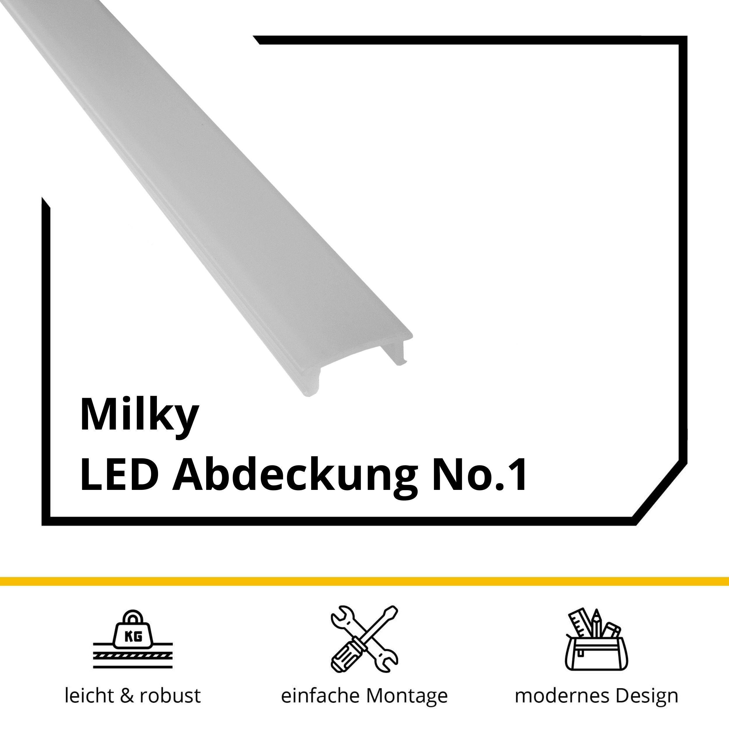 tktrading24 LED-Stripe-Profil LED-Aluprofil Abdeckung No.1 - A17-, A25-, C01-, C02- und F01-Serie – Bild 2 von 5