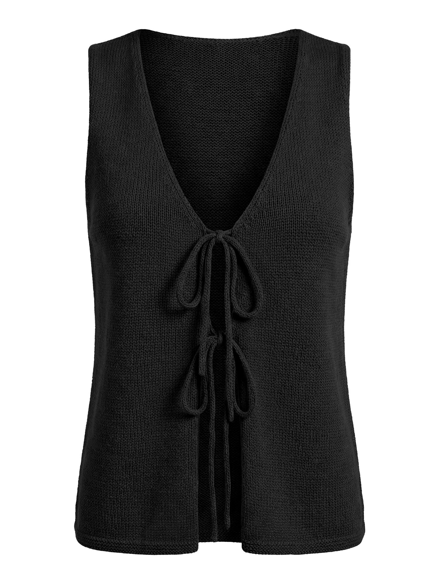 Imily Bela Kurzweste Damen Strickweste mit Bindeband vorne (Packung, 1-tlg., 1per-Pack) einfarbig