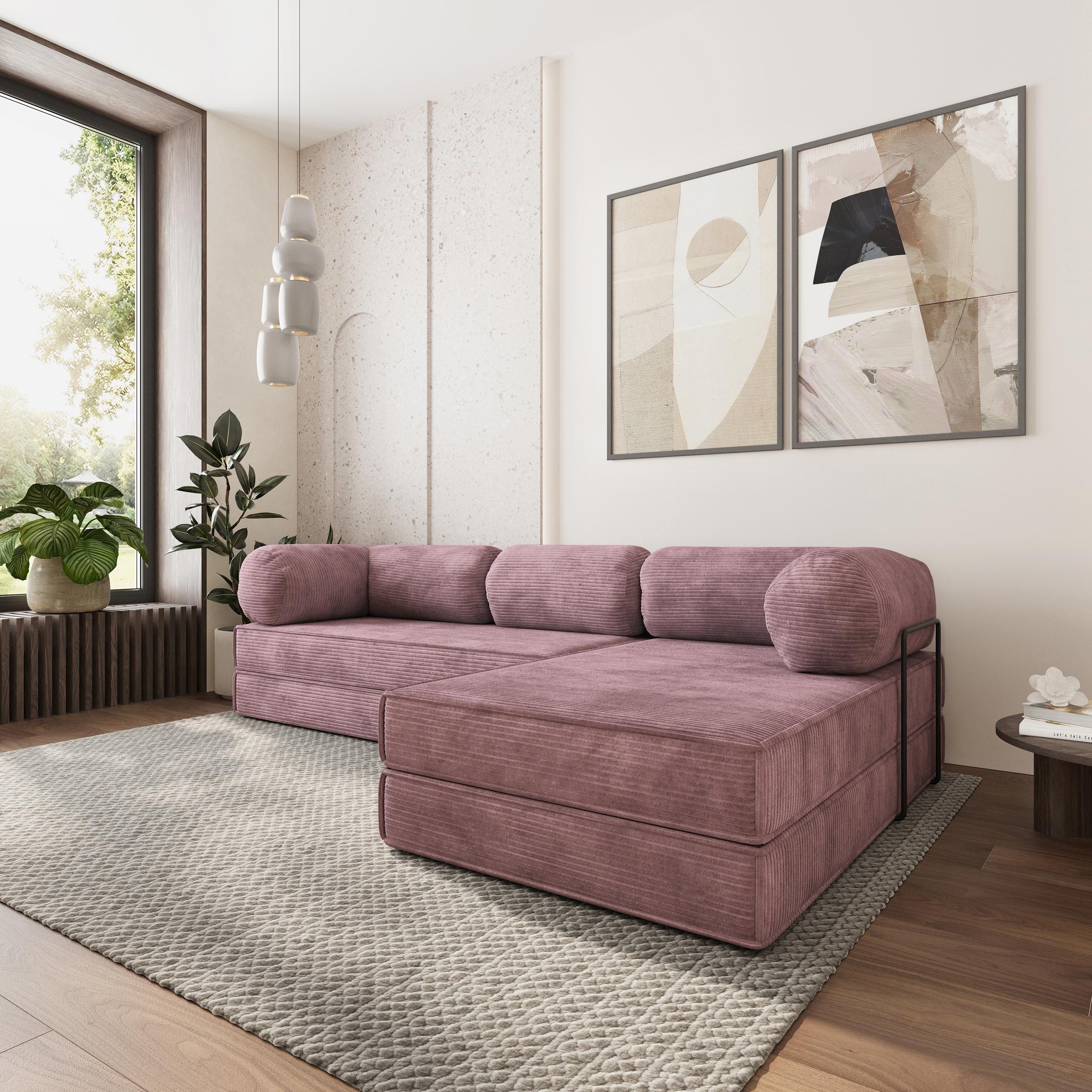 Masseno Ecksofa ETERA modulares Boneless Sofa mit Schlaffunktion