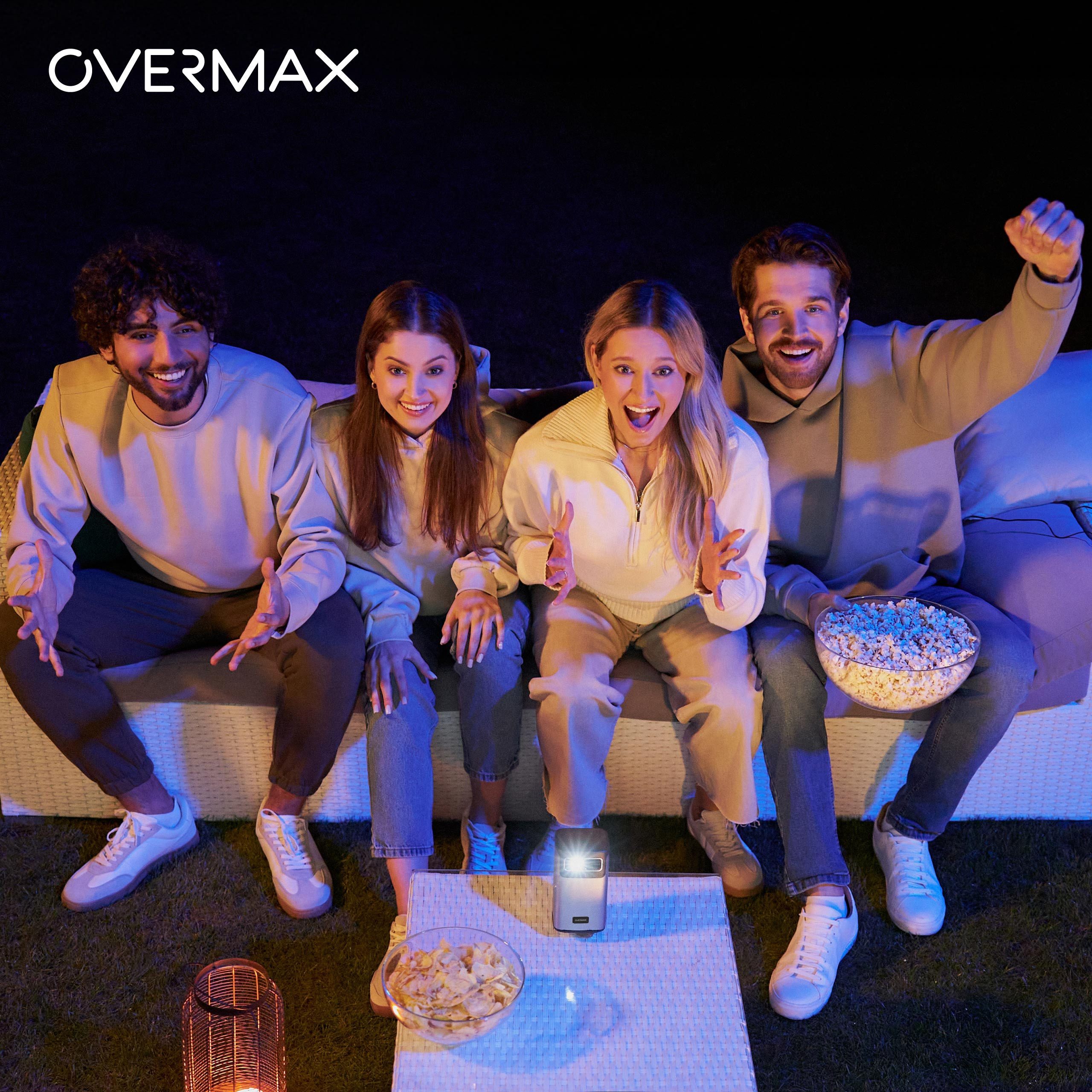 Overmax MULTIPIC 8.1 Beamer (5000 lm, 10 000:1, 3840 x 2160 - 4K px, Android/4K/Wi-Fi/USB-C/8000mAh-Mobiler/Touchpad/30 -200)