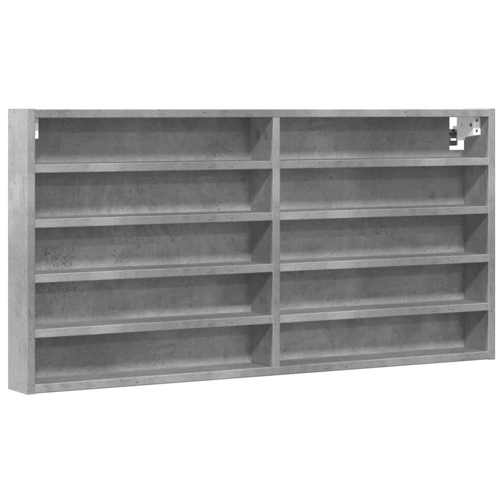 vidaXL Regal Vitrinenschrank Betongrau 100x8,5x50 cm günstig online kaufen