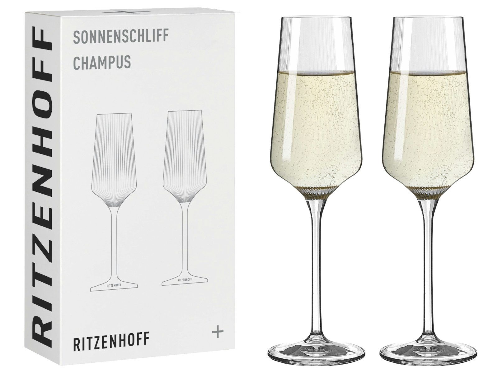 Gläser-Set Sonnenschliff Champagnerglas 2er Set H24 #1