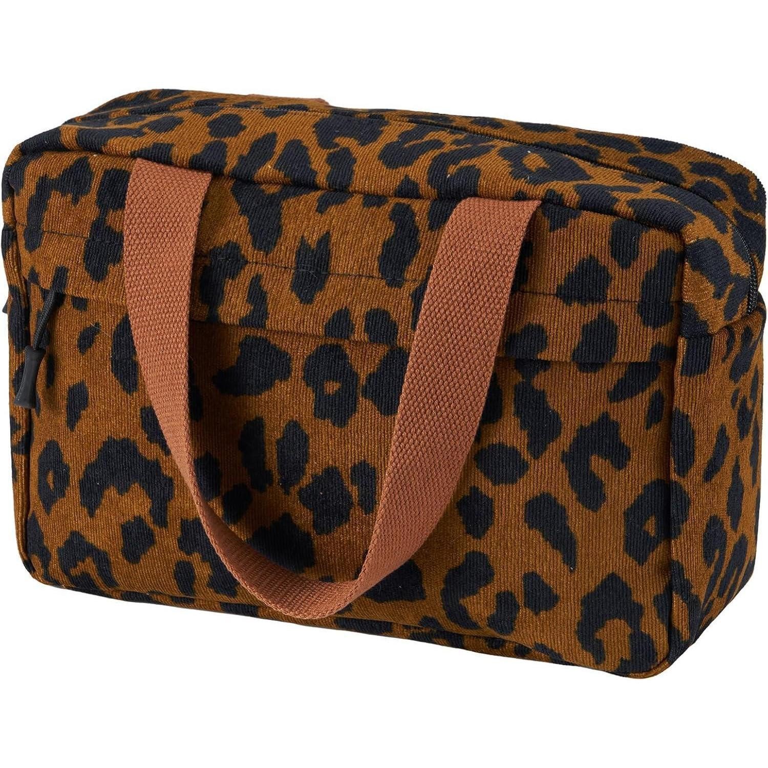 Kosmetiktasche Kulturtasche Damen Kosmetiktasche Makeup Reise Kord Lächeln Leo