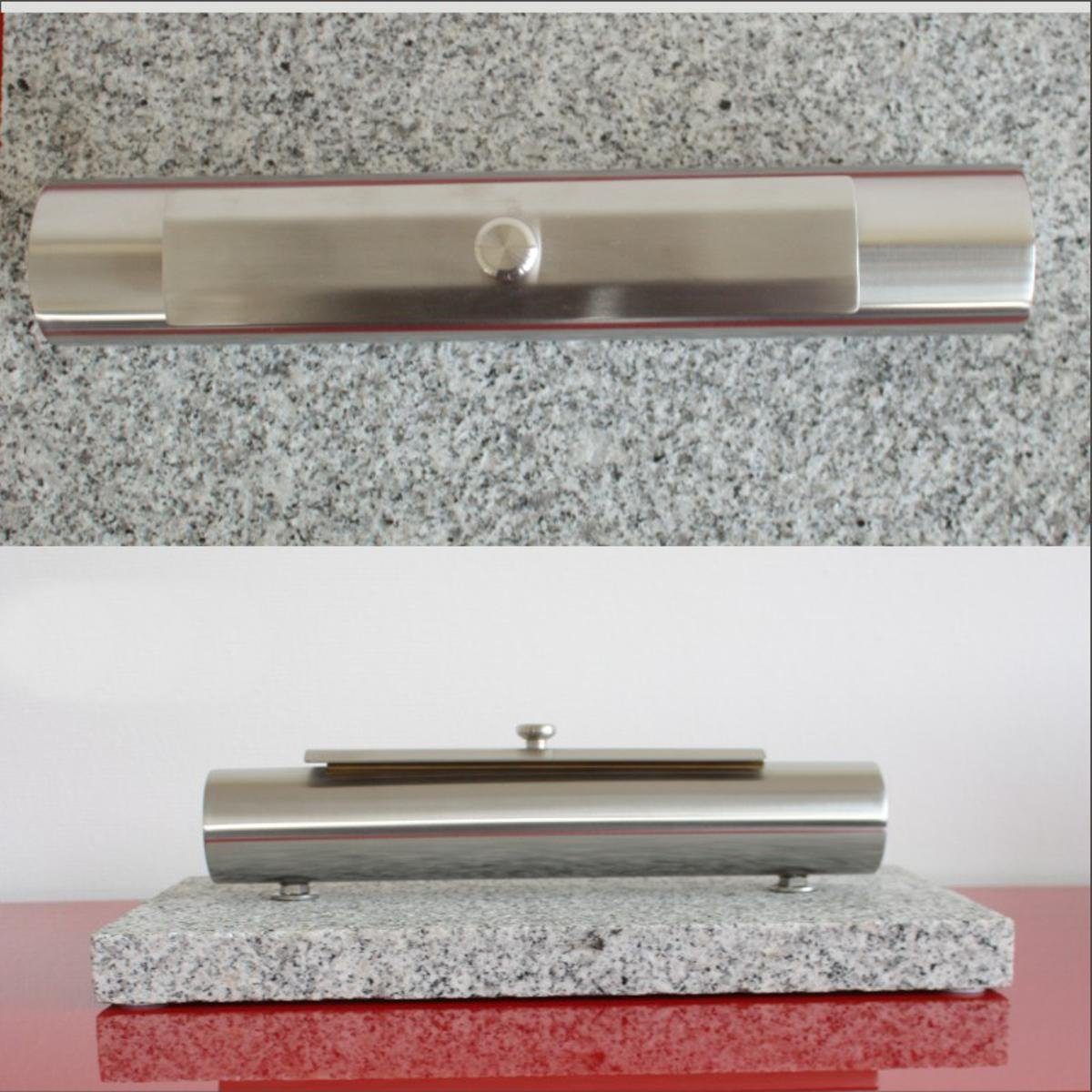Tischfeuer MODENA Granit-Sockel Tischfeuer mit 440s grauem (Stück) Edelstahl 440s