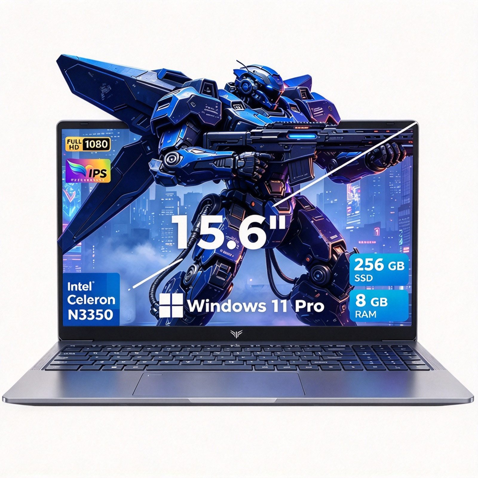 ACEMAGIC 15,6" Business Laptop Intel N3350, 8GB DDR3L, 256GB SSD,Windows 11 Pro Notebook (39,62 cm/15.6 Zoll, Intel Intel Celeron Processor N3350 N3350, Intel lris Xe Graphics, 8 GB, 256 GB SSD, Windows 11 Pro, WiFi 5, FHD+ IPS, 180° Drehung, Tastatur mit Nummern)