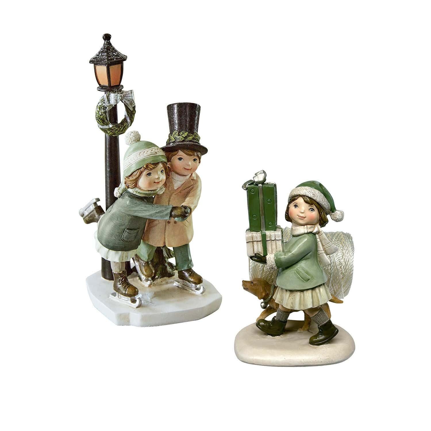 Mirabeau Weihnachtsfigur Deko-Figur 2er Set Marquelline bunt (2er Set, 2er Set)