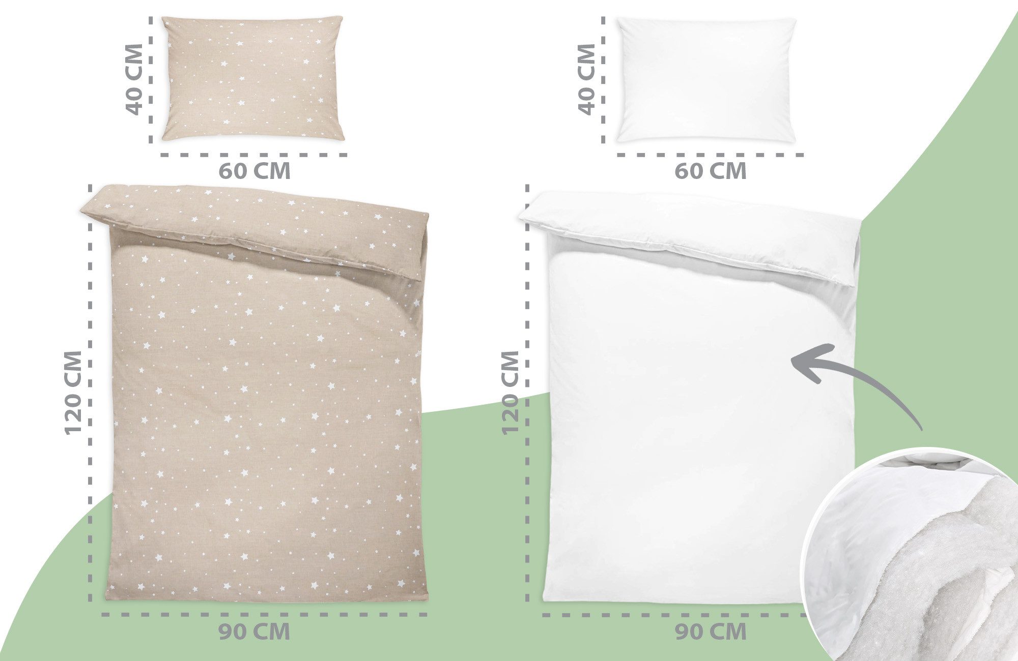 Totsy Baby Babybettwäsche Kinderbettwäsche Baumwolle Set mit Decken- und Kissenbezug