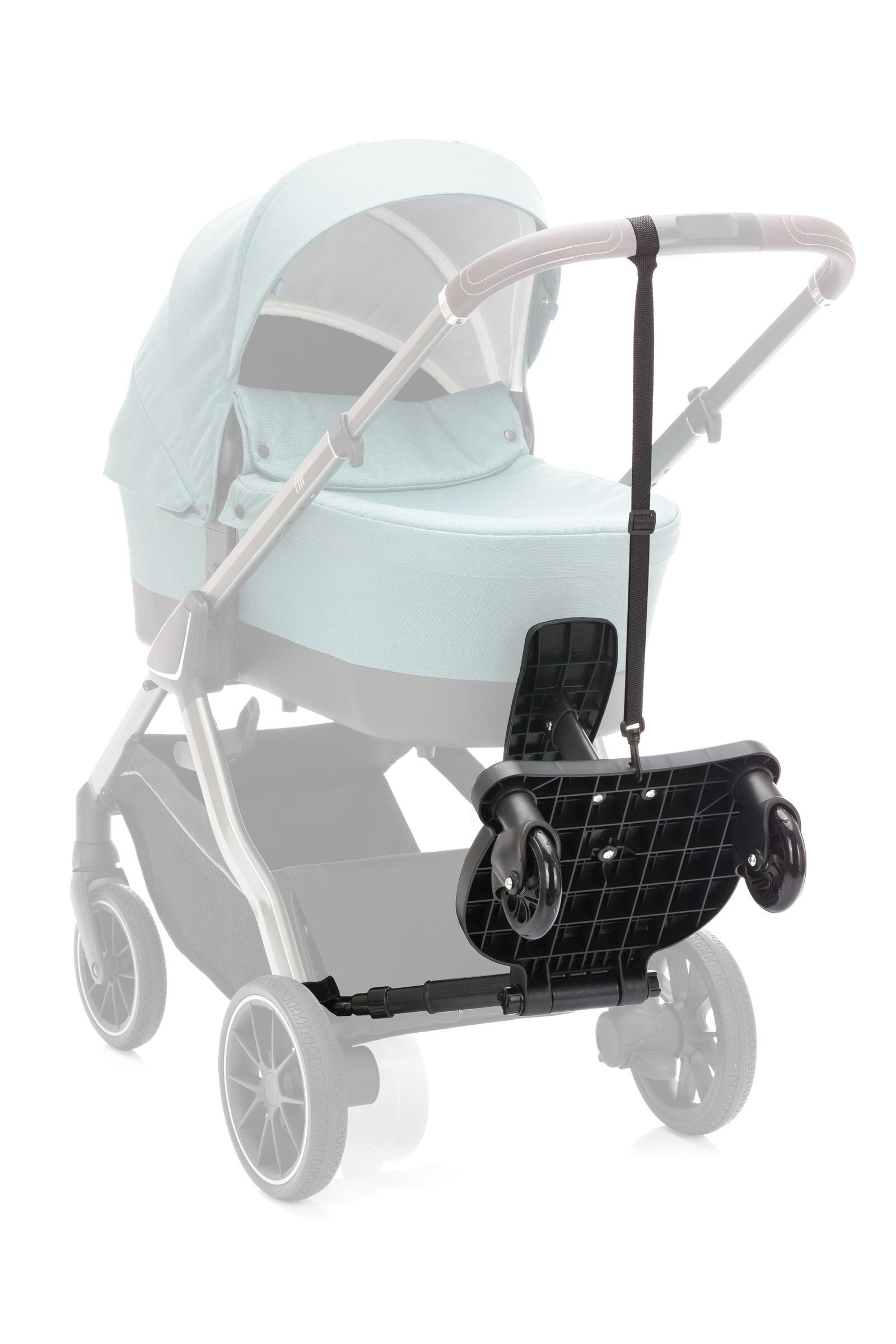 Fillikid Kinderwagenaufsatz Mitfahrbrett Basic Buggy Board, Bis zu 25 Kg belastbar, Abnehmbarer Sitz, Passt auf allen gängigen