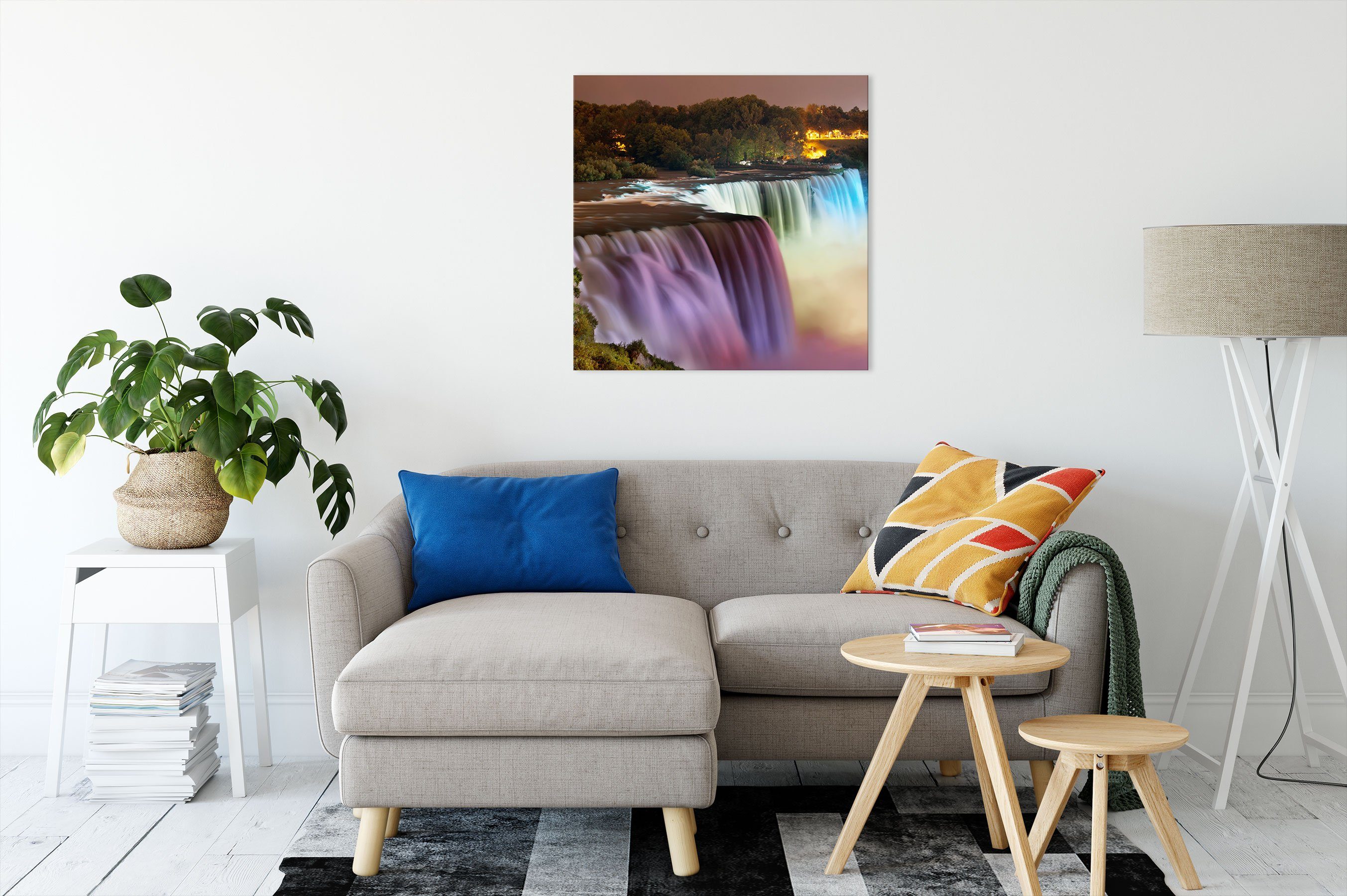 Pixxprint Leinwandbild Majestätische Niagara Fälle, Majestätische Niagara Fälle (1 St), Leinwandbild fertig bespannt, inkl. Zackenaufhänger