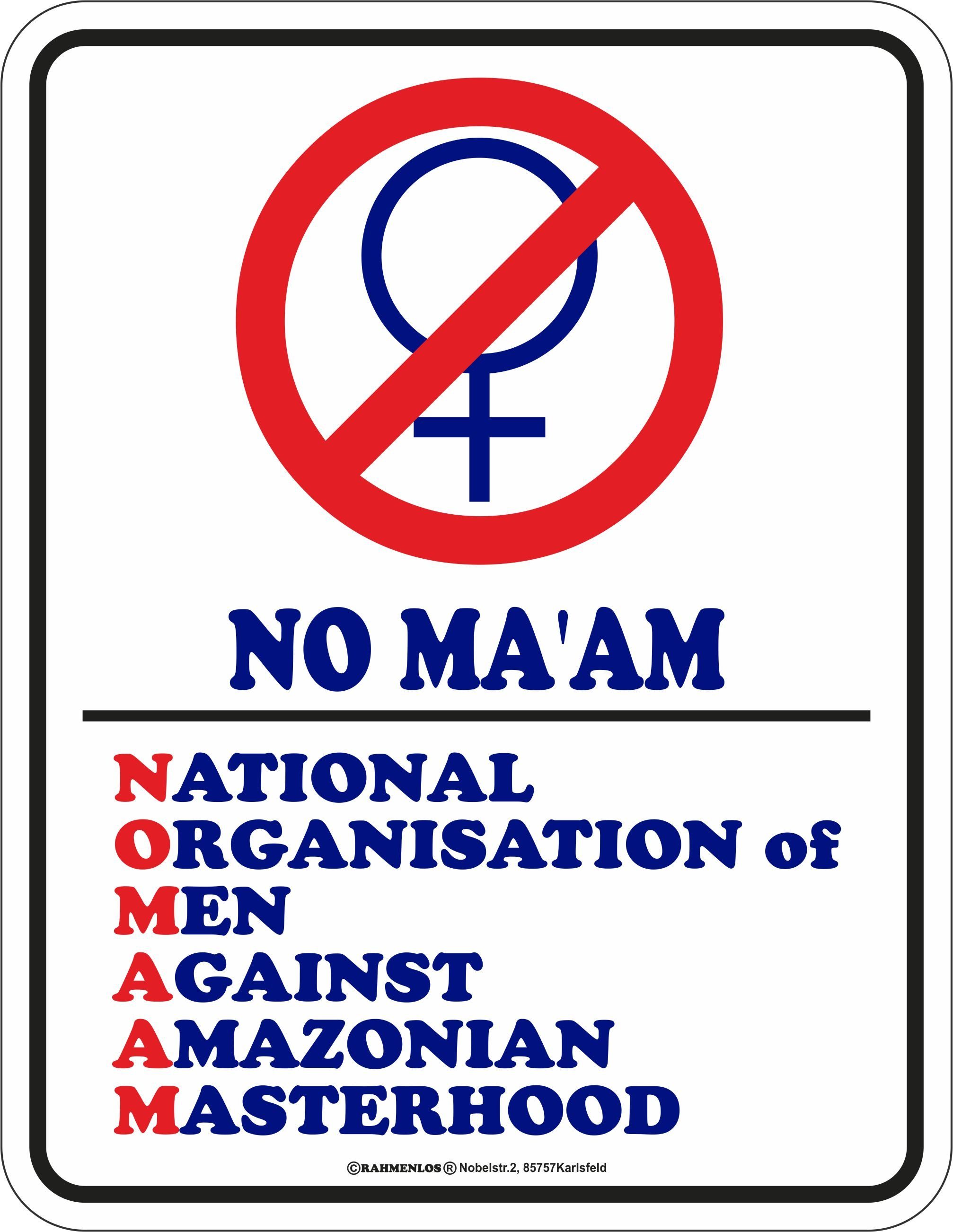 RAHMENLOS® Metallschild das Geschenk für Al-Bundy Fans: NO Maam