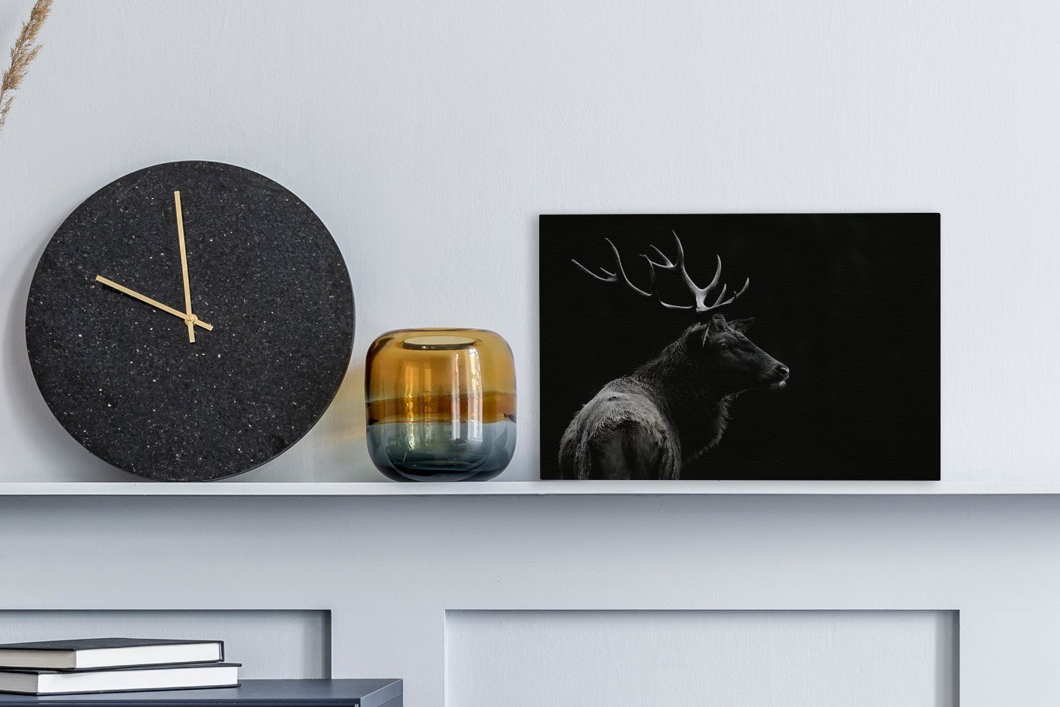 OneMillionCanvasses® Leinwandbild Hirsch - Schwarz - günstig online kaufen