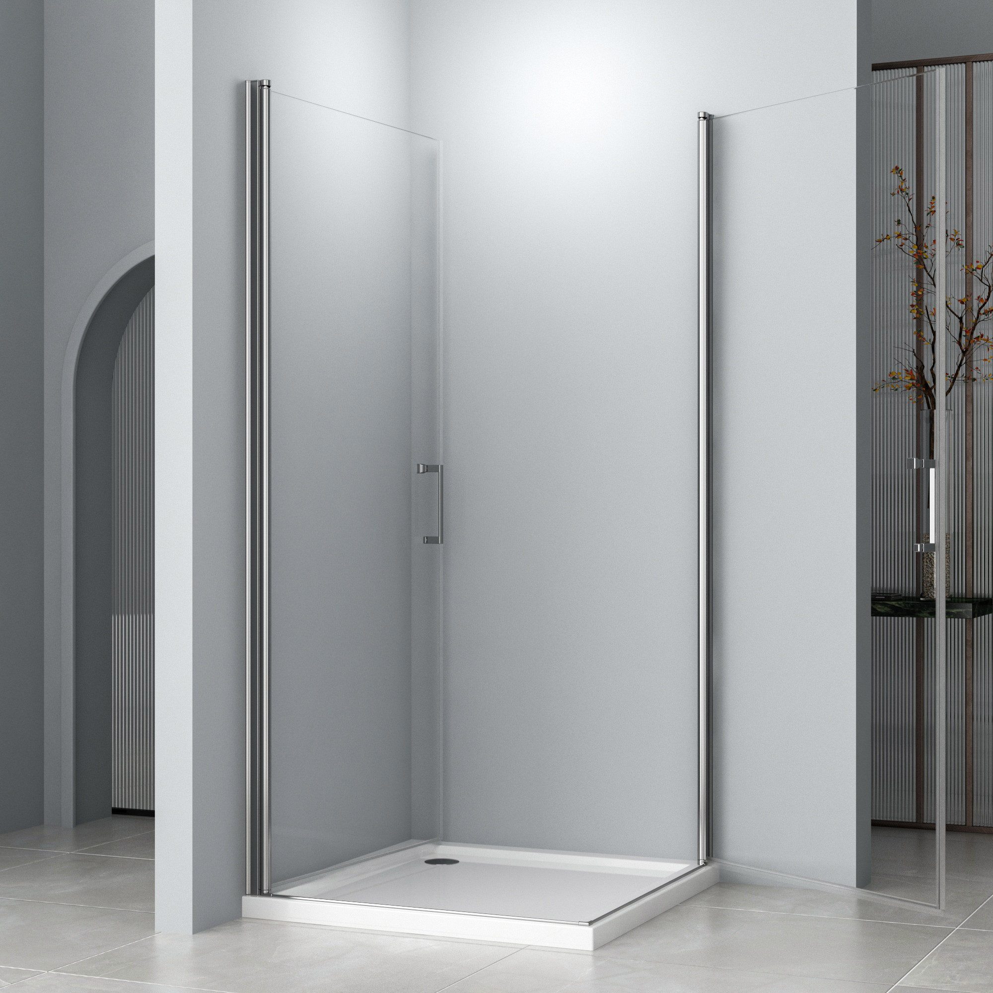 Hopibath Eckdusche Duschkabine 90x90 Eckeinstieg Pendeltür günstig online kaufen