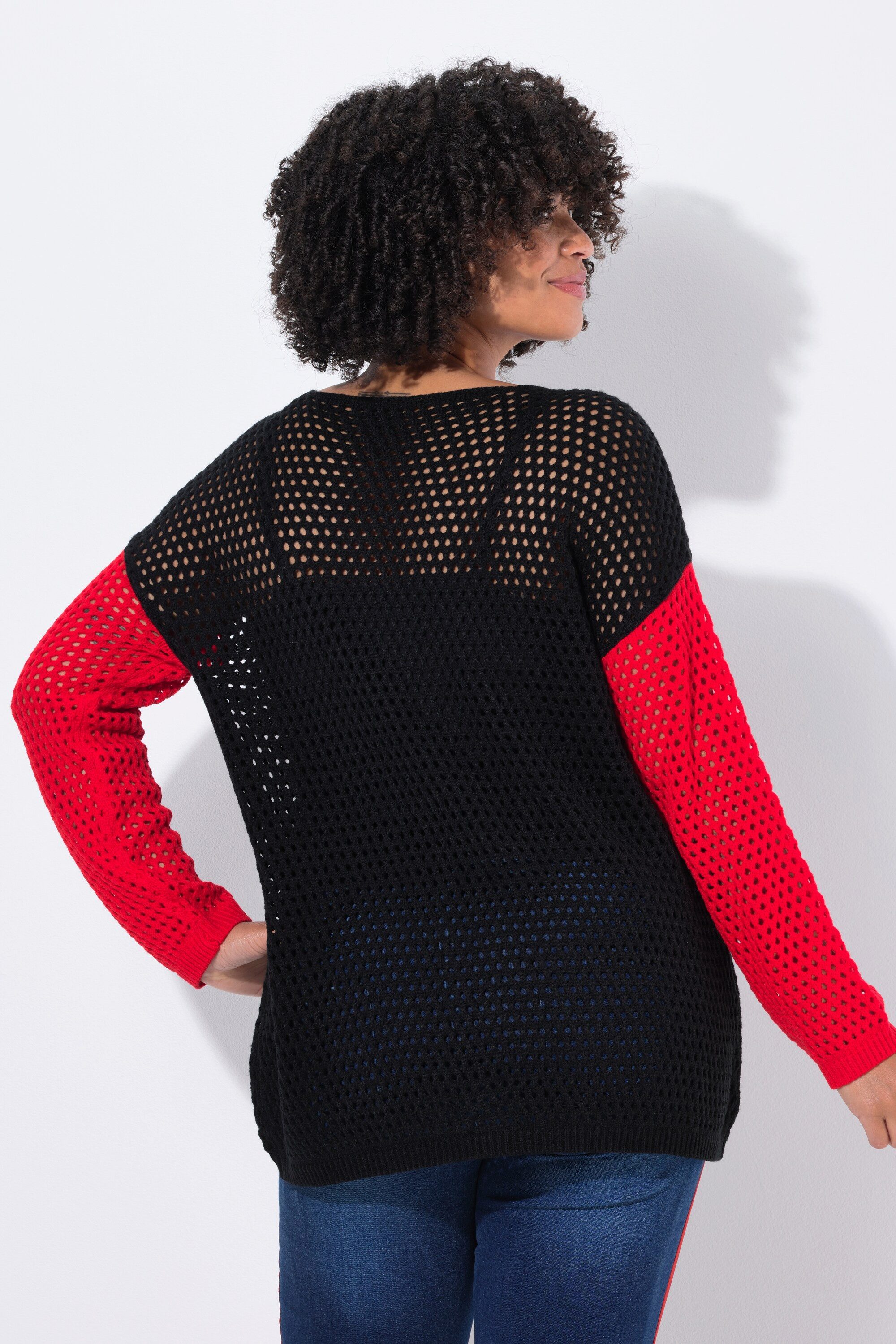 Angel of Style Fleecepullover Pullover Relaxed Fit Lochstrick Totenkopf