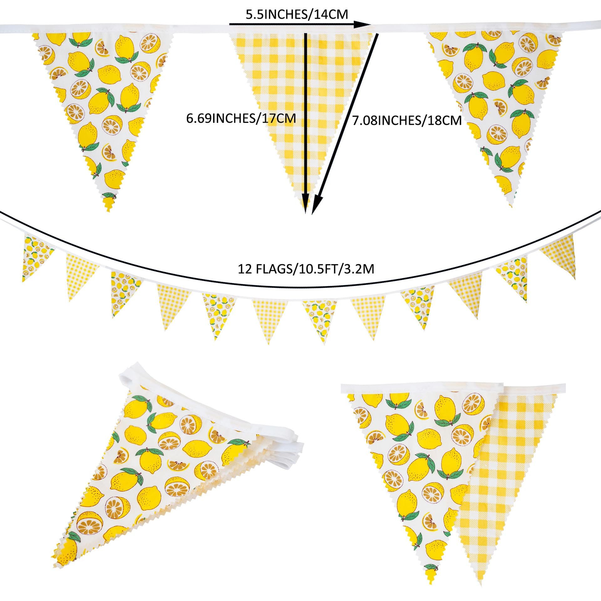 Bomiclss Wimpelkette 3,2 m lange Wimpelgirlande aus Stoff, sommerliche Dekorationsgirlande, für Hochzeiten, Geburtstage und verschiedene Partydekorationen