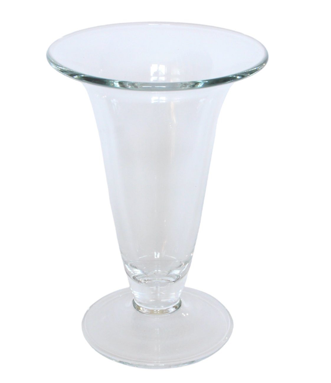 JS GartenDeko Dekovase Glasvase Vase H 24,5 cm Blumenvase oben breit zulaufend aus Glas