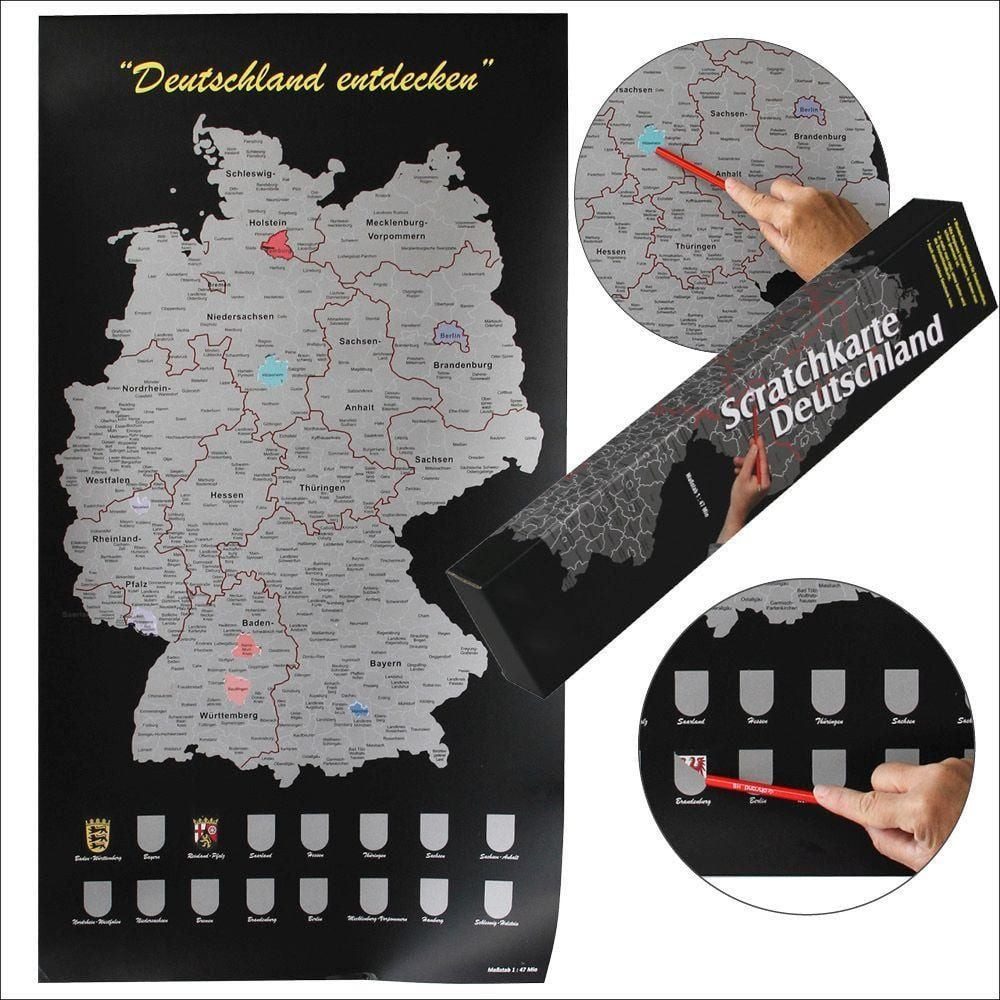 Scratch Rubbelkarte Deutschland Scratchkarte, Rubbelkarte Deutschland. / diverse, Scratchkarte, Rubbelkarte Deutschland. Einfach freirubbeln, wo man schon gewesen ist, auch sehr schön als Wanderkarte, ein tolles Geschenk.