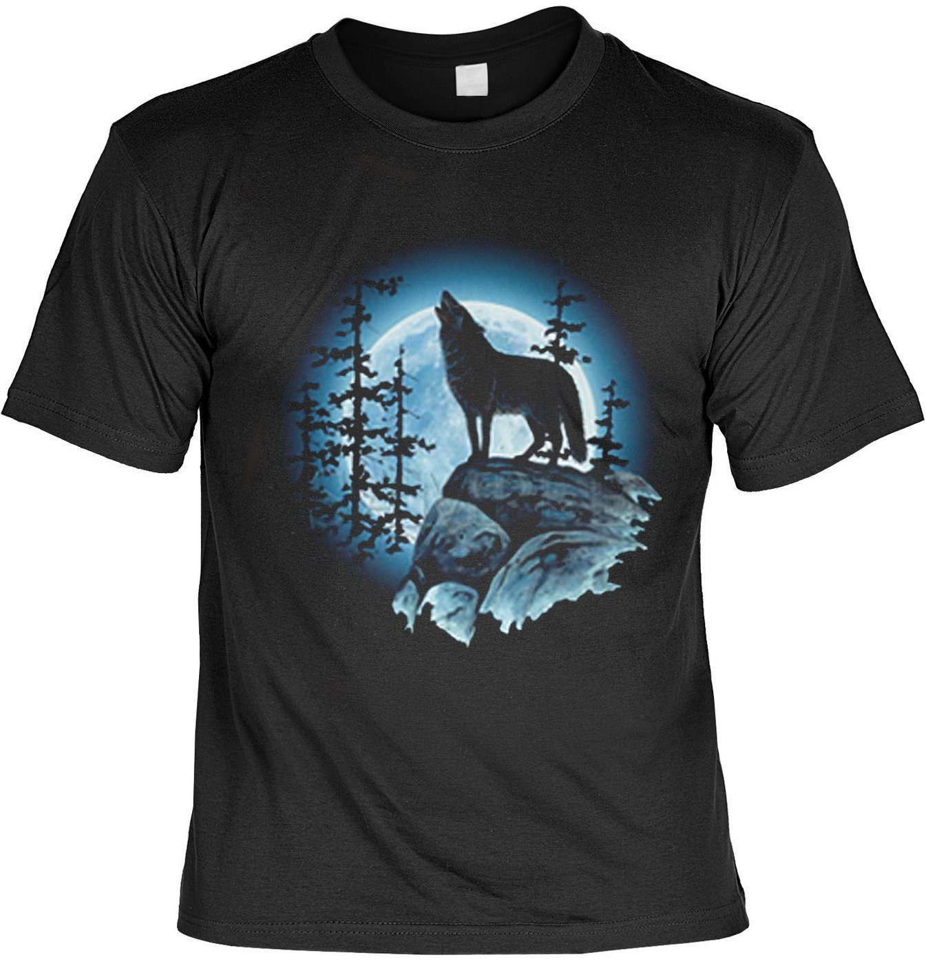 Wolf - Nacht Felsen Wolf Tshirt Shirts Tini Print-Shirt auf in : TShirt der Wolfsmond Heulender Motiv
