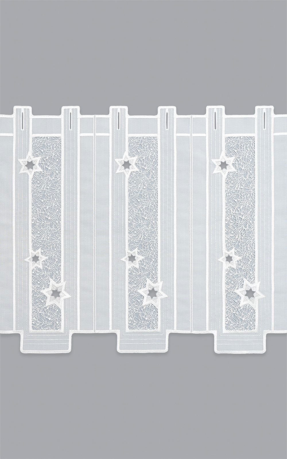Plauener Spitze® Scheibengardine Sternenstaub (1 St), transparent, HxB 40x48cm