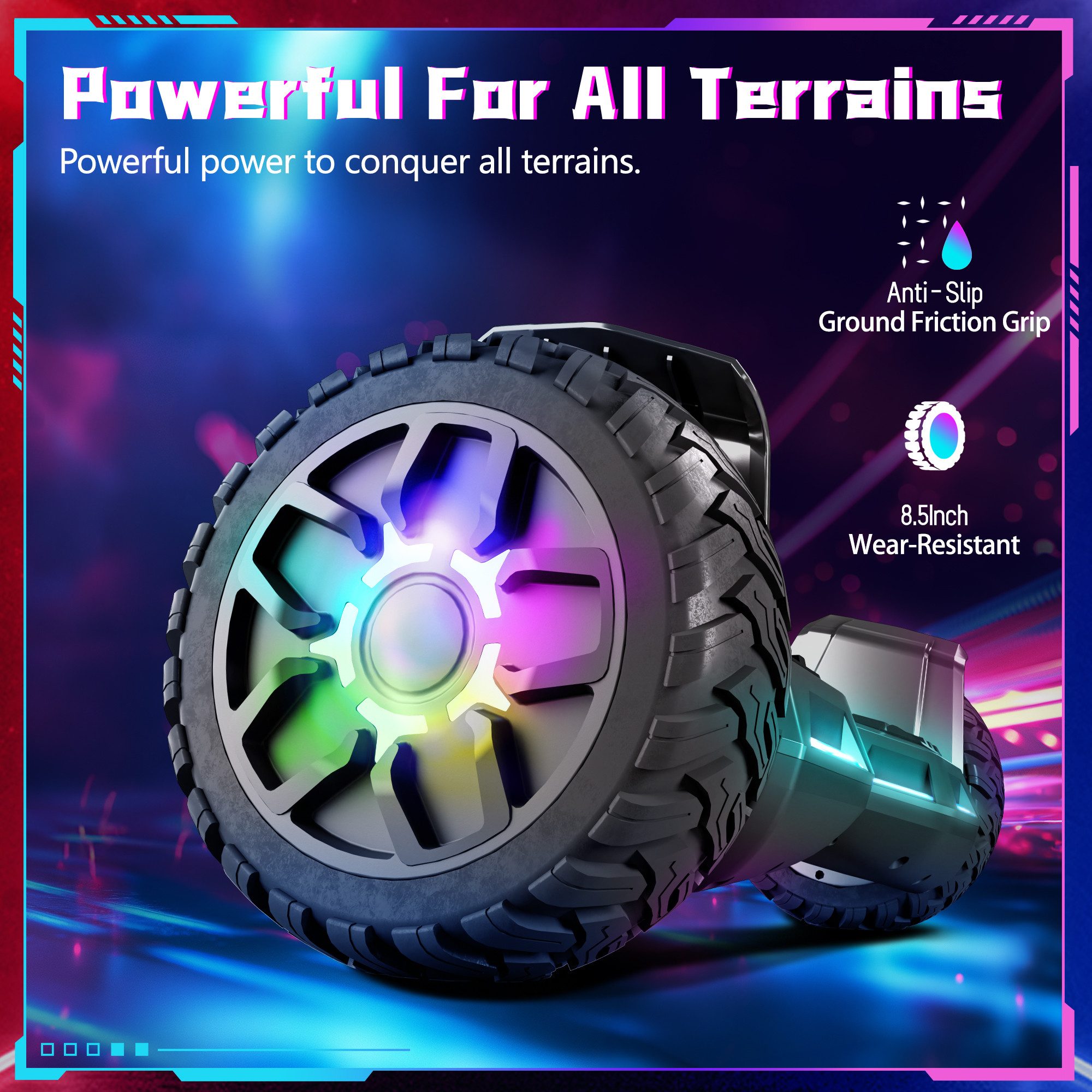 SISIGAD Balance Scooter 8,5 Zoll Dualmotorräder, Hoverboard mit LED-Licht, Smart Bluetooth, 10 km/h, Hoverboard mit LED Lichter Bluetooth,Geschenk für Kinder