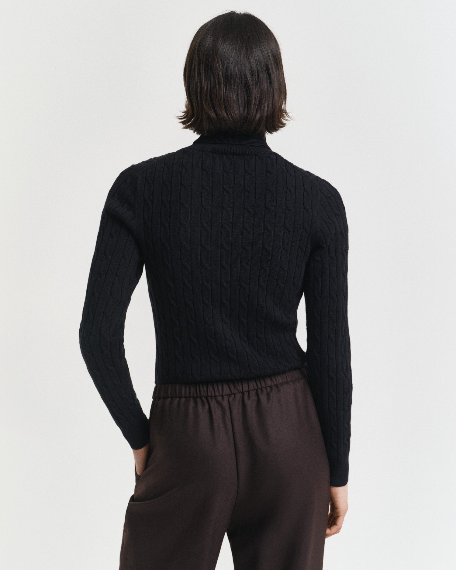 Gant Rollkragenpullover STRETCH COTTON CABLE TURTLENECK mit Zopfmuster