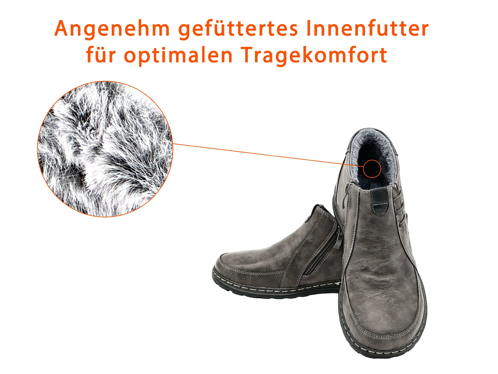 Nowaland Damen Winter-Stiefelette warm gefüttert Stiefelette Warmfutter • rutschhemmend • leicht & bequem