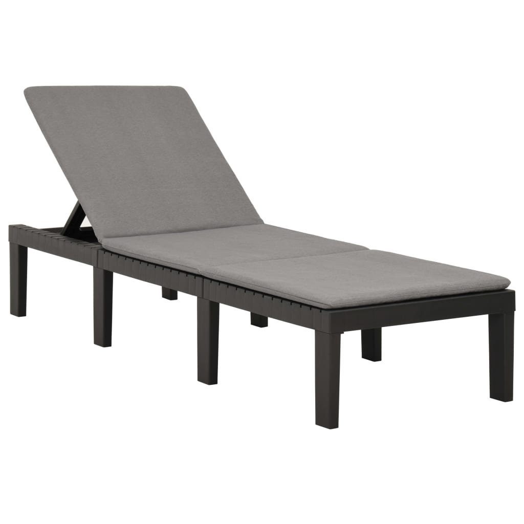 vidaXL Gartenliege »Sonnenliege mit Auflage Kunststoff Anthrazit«, 1 St