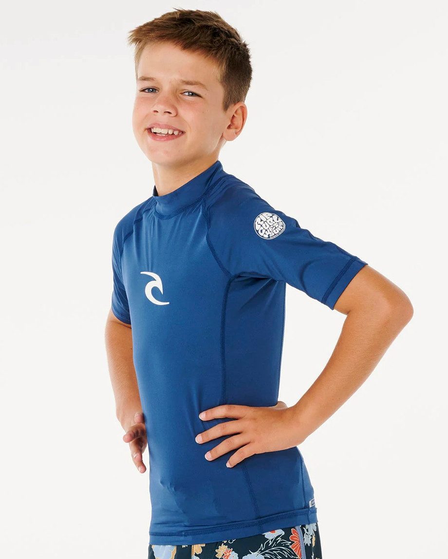 Rip Curl Rash Guard Waves UPF Short Sleeve Rash Giard