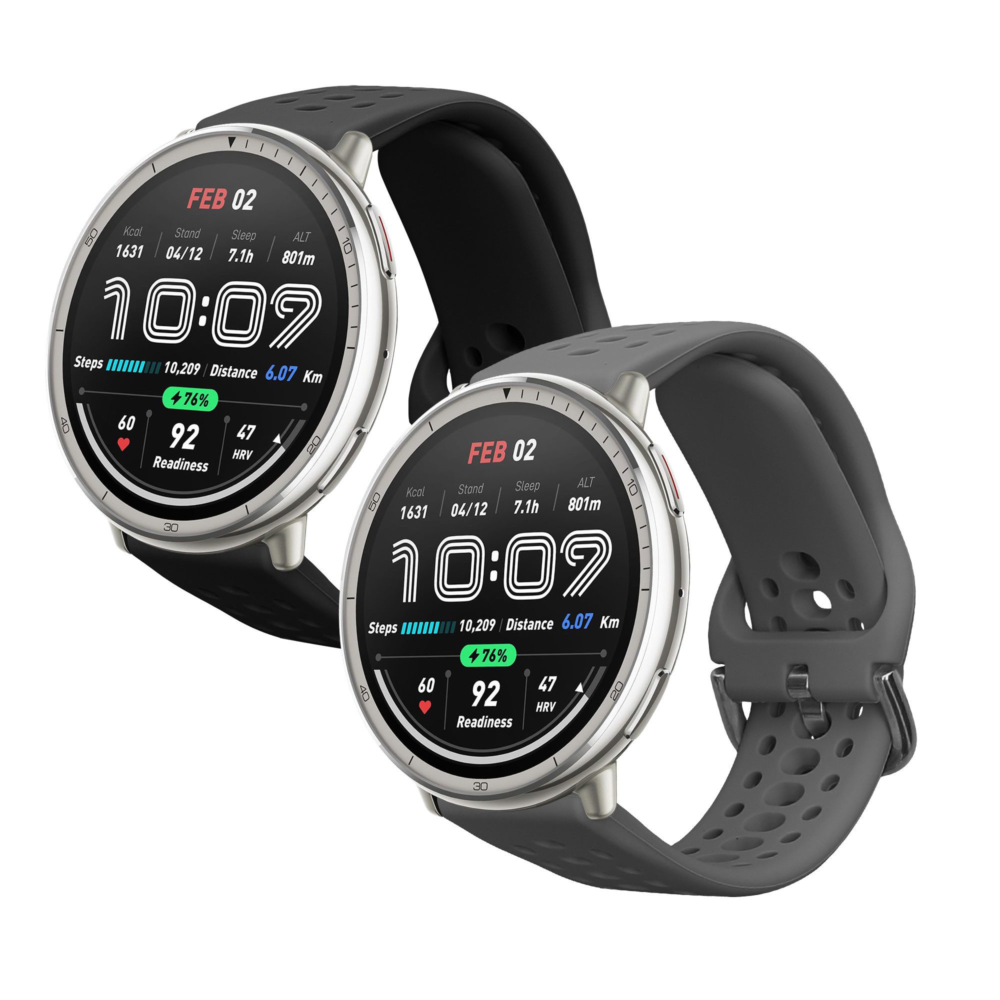 kwmobile Smartwatch-Armband Uhrenarmband für 20mm Amazfit Active 2 / 2 Square / Active Edge / Bip, Ersatzarmband für Fitnesstracker - Wechselarmband Smartwatch