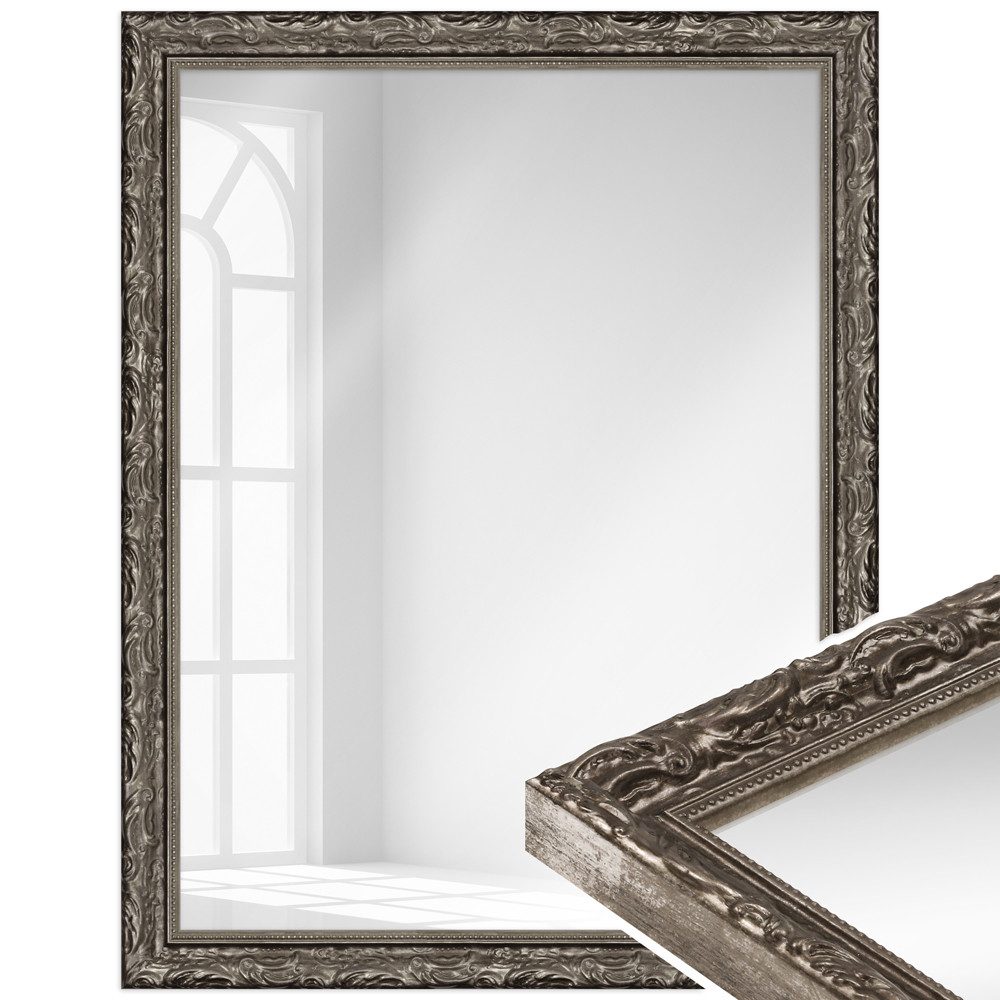 WANDStyle Wandspiegel H530, Silber, aus Massivholz günstig online kaufen