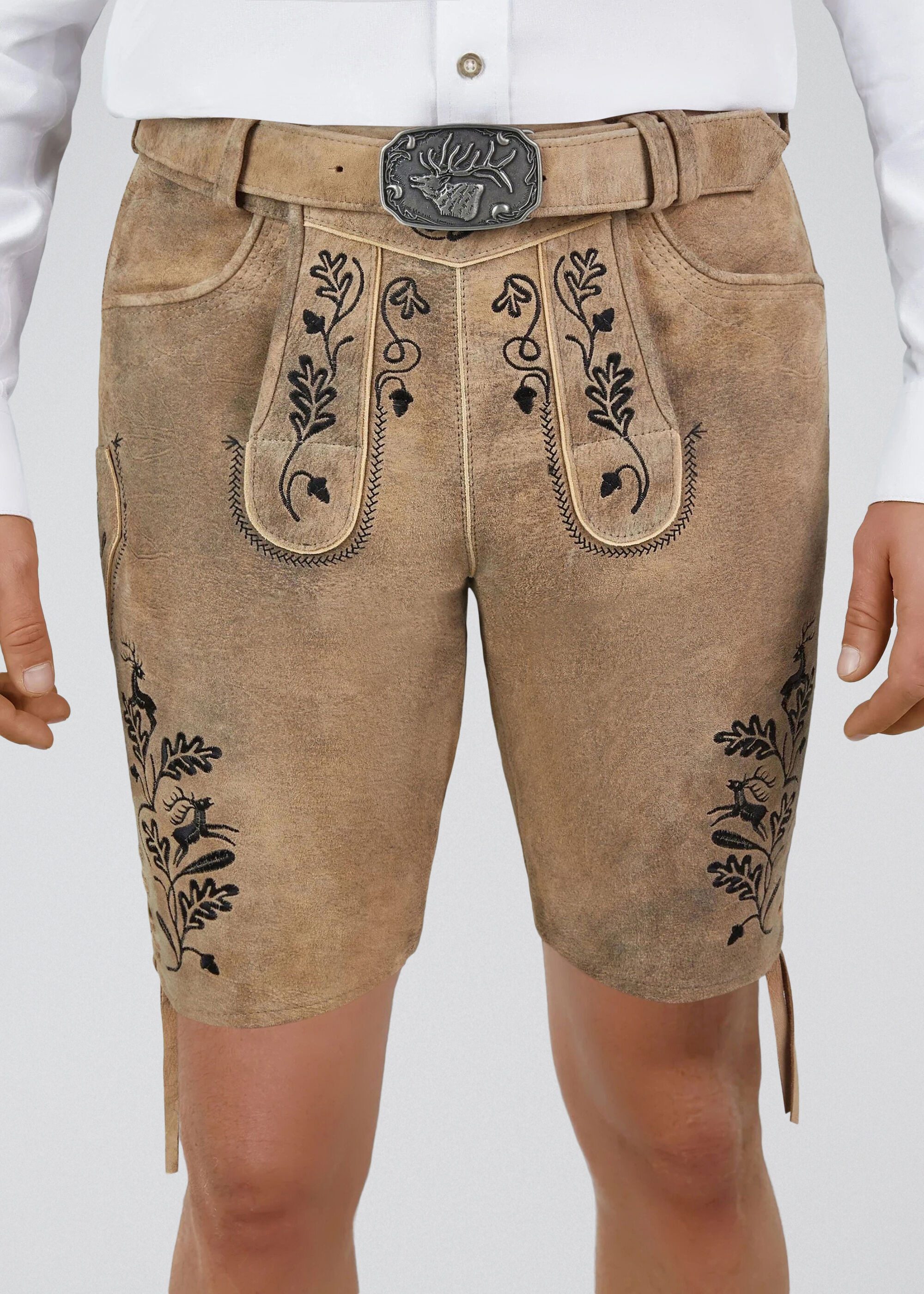 Spieth & Wensky Lederhose Hofmeister mit Stickerei am Beinabschluss