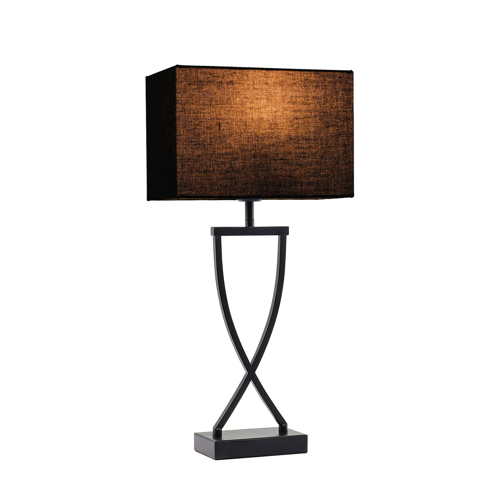 Tukrool Nachttischlampe Nachttischlampe, schwarzer feiner Leinenschirm, günstig online kaufen