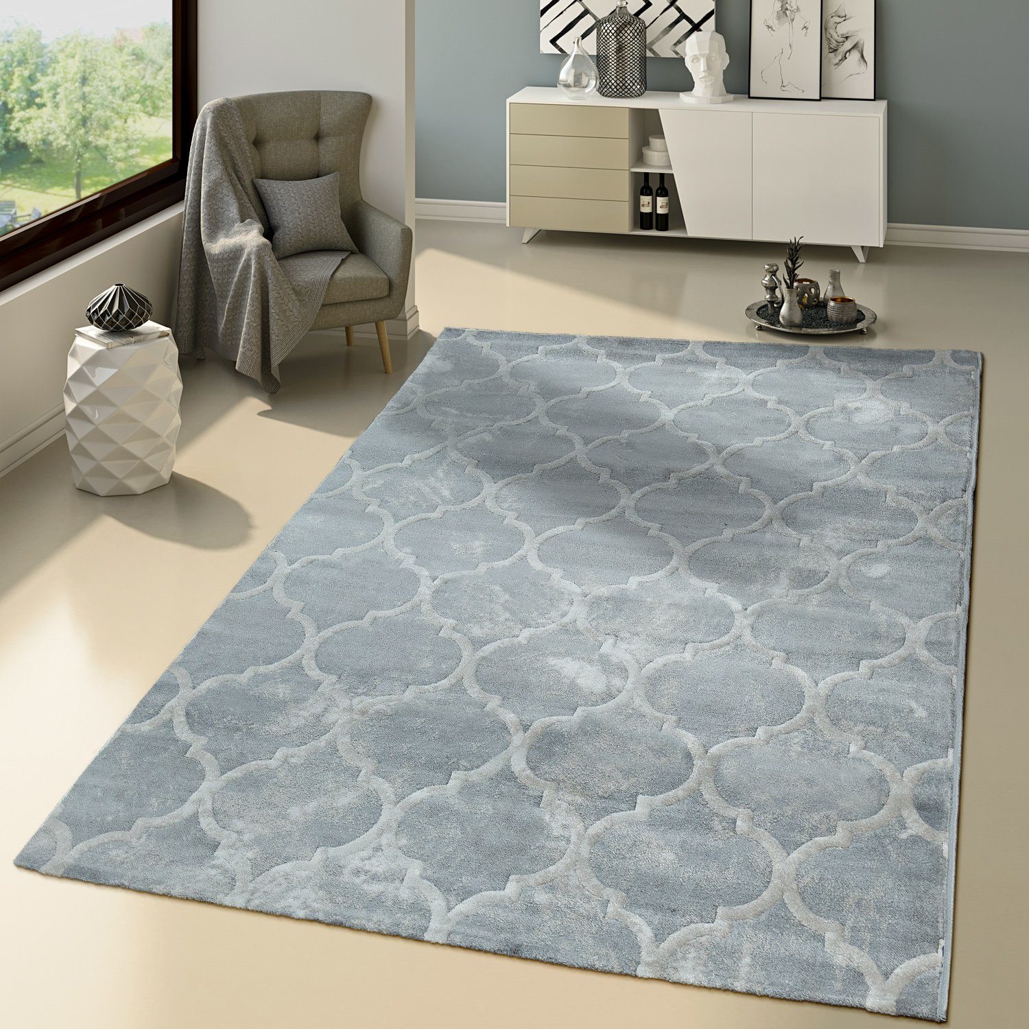 Teppich Wohnzimmer Teppich Modernes Marokkanisches Muster Used, TT Home, Läufer, Höhe: 15 mm