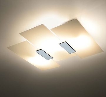 etc-shop LED Deckenleuchte, Leuchtmittel inklusive, Warmweiß, LED Deckenlampe Glas Wohnzimmer Deckenleuchte Glas