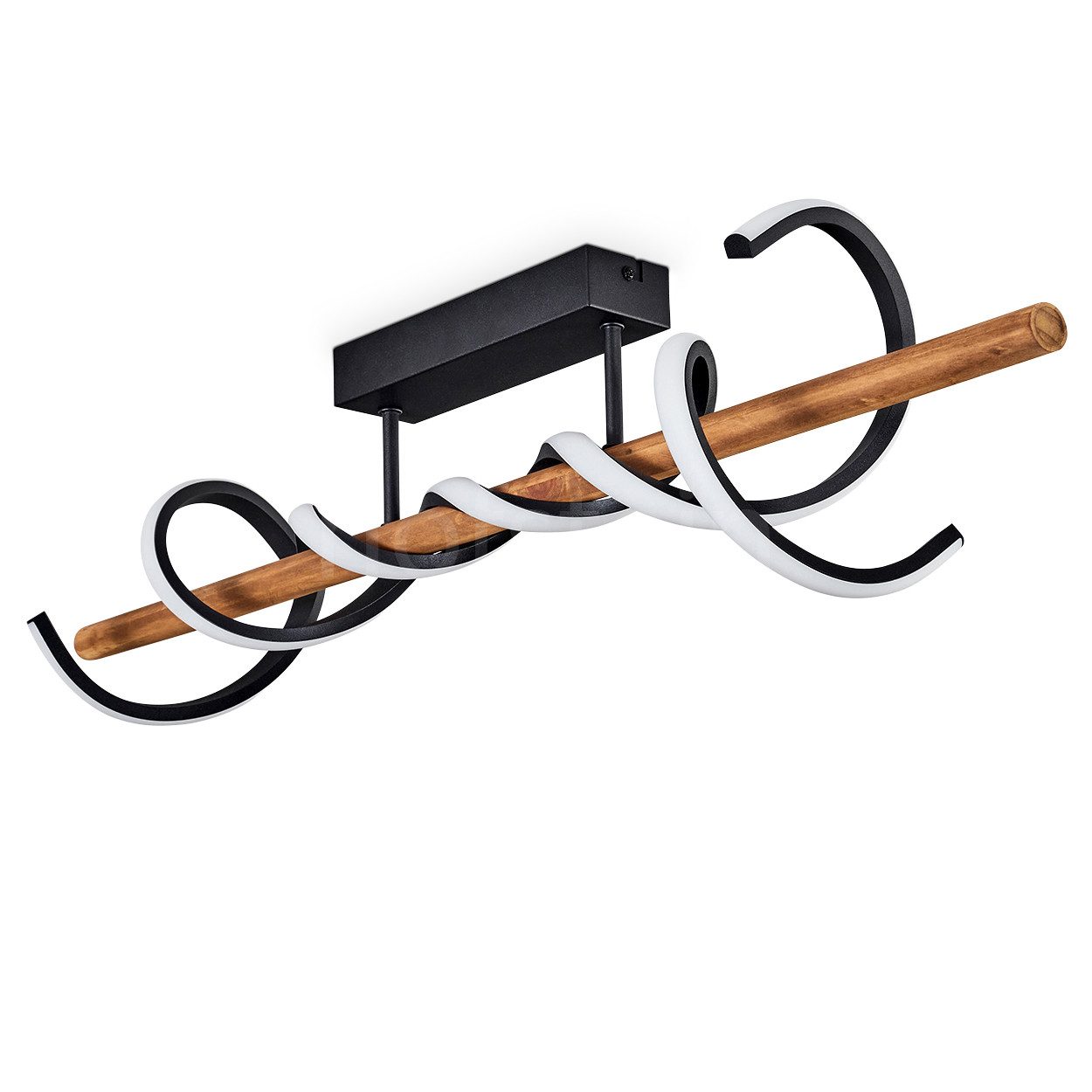 hofstein Deckenleuchte dimmbare Deckenlampe aus Metall/Holz/Kunststoff in S günstig online kaufen