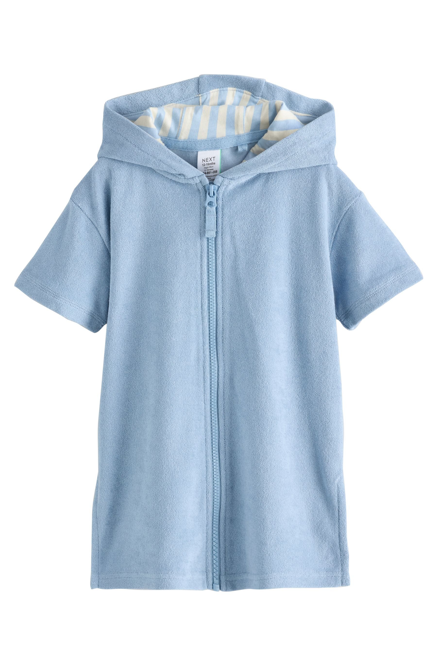 Next Badeponcho Frottee-Cover-up mit durchgehendem Reißverschluss, Baumwolle