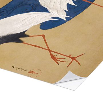 Posterlounge Wandfolie Suzuki Kiitsu, Kraniche, Wohnzimmer Japandi Malerei